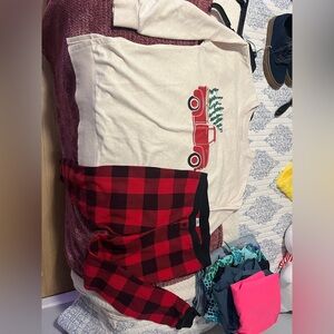 Red and Cream Truck Graphic Sweater